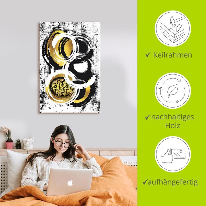 Produktbild Artland Abstrakte Malerei Nr. 2 gold U1ZX (40 x 60 cm)
