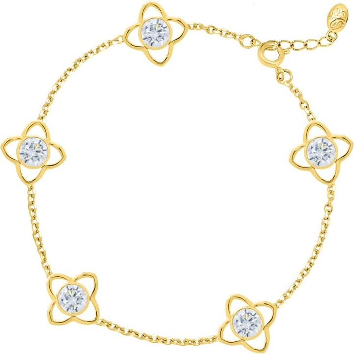 Immagine prodotto Candy Bracciale Gemma, argento 925, placcato oro (20 cm, Argento 925, Placcato oro 18k)