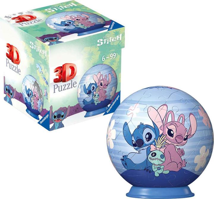 Actual product image Ravensburger 3D Puzzle 11597 - Puzzle ball Disney Angel - for big and small Stitch fans aged 6 and over (54 pieces)