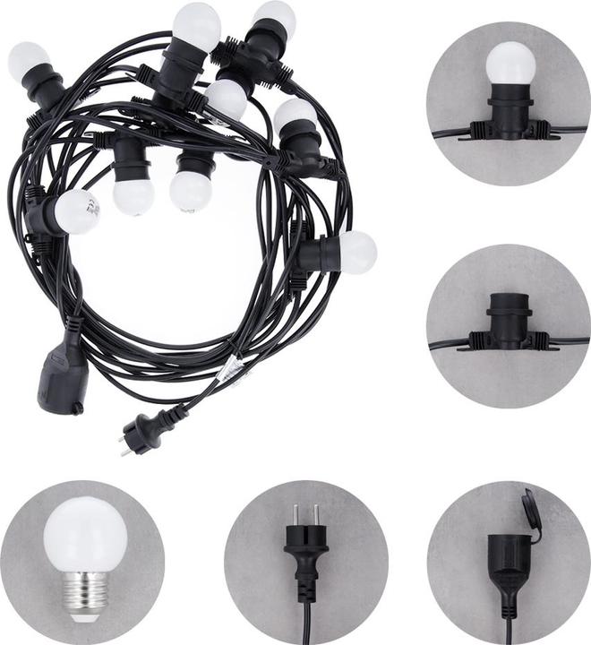 Actual product image Forever Light Light garland 12m + 10 bulbs G45 white/pink/blue 2W IP65 (12 m)