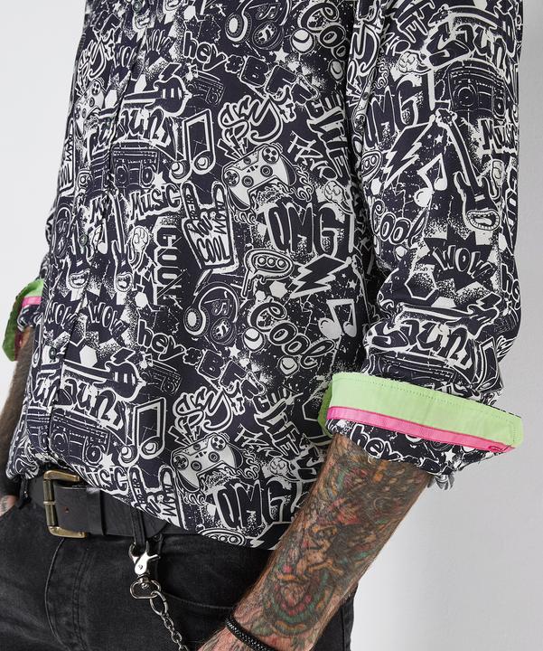 Actual product image Joe Browns Comic Print Graphic Long Sleeve Shirt (M)