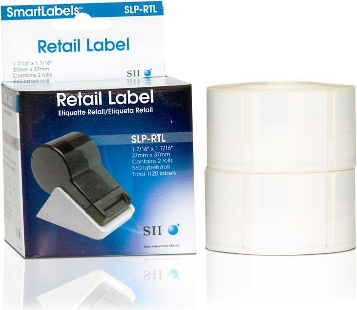 Actual product image Seiko SLP-RTL goods identification labels, 2 rolls of 560 labels each