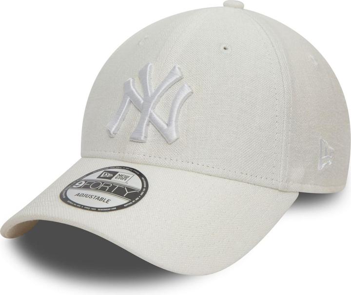 New Era 9Forty Strapback Cap - Leinen New York Yankees Weiss