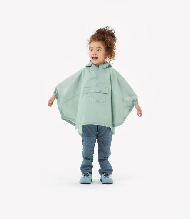 Produktbild Quechua Poncho Regencape Kinder Gr. 92–116 Bergwandern - MH100 grün
