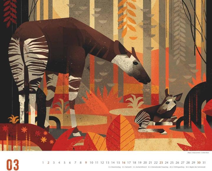Produktbild Dieter Braun: Die Welt der Tiere 2025 – Wandkalender – Format 60 x 50 cm (Harter Einband, Deutsch)
