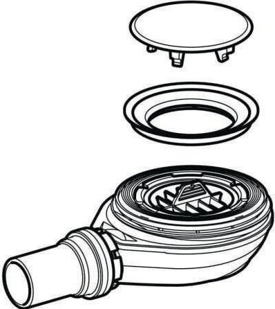 Actual product image Geberit shower tray drain 154.022.00.1 for shower surface Setaplano, sealing water height 30 mm