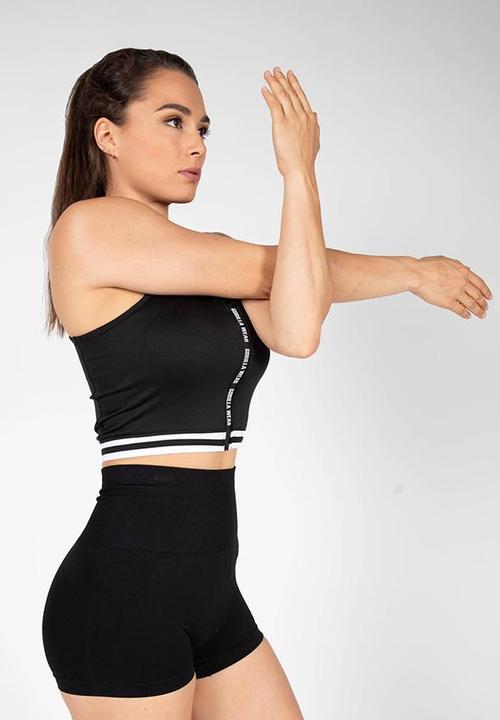 Actual product image Gorilla Wear Mesa Zip Front Crop Top Black (XS)