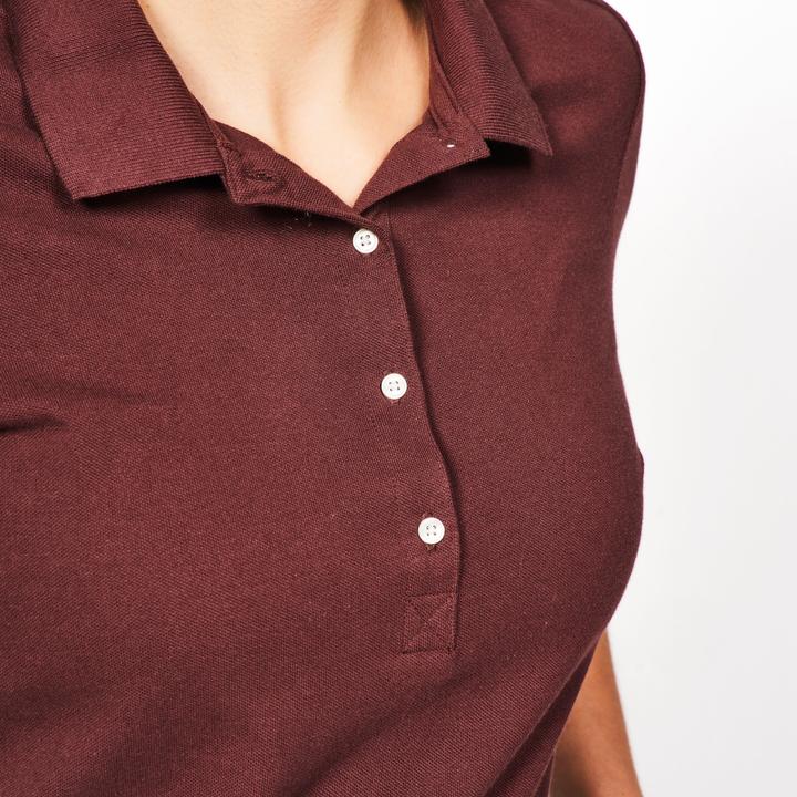 Produktbild Inesis Damen Golf Poloshirt kurzarm Baumwolle - MW500 dunkelbraun (XXL)