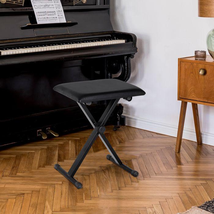Immagine prodotto Swisshandel24 Sgabello per pianoforte Panca per pianoforte Sgabello cosmetico Altezza regolabile Pieghevole (Sedia da musicista)