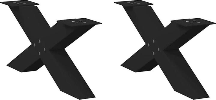 Produktbild VidaXL Couchtischbeine X-Form 2 Stk. Schwarz 70x(30-31) cm Stahl Tischbein