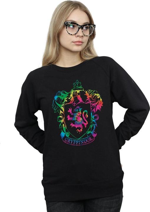 Actual product image Womens/Ladies Gryffindor Crest Tie Dye Infill Sweatshirt (L)