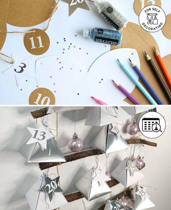 Image du produit I Am Creative Boîtes de calendrier de l'Avent 8x8x8 cm, 49pcs.