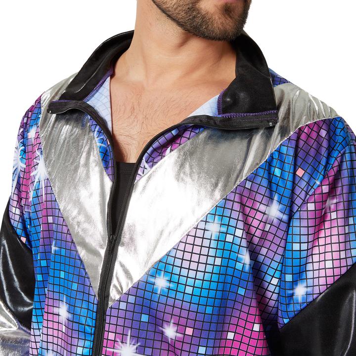 Produktbild tectake Herrenkostüm Retro 80er 90er Jahre Disco Jogginganzug (L)