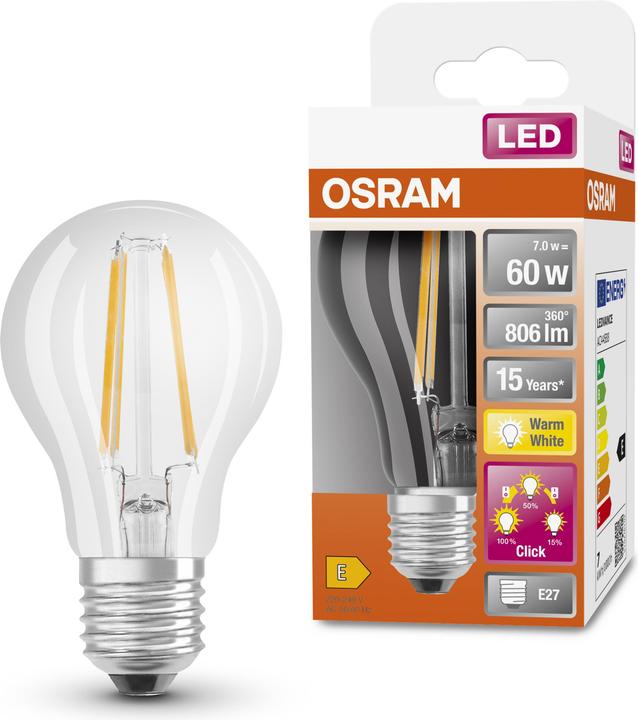 Actual product image Osram Led Three Step Dim Classic A (E27, 6.50 W, 806 lm, 1 x, E)