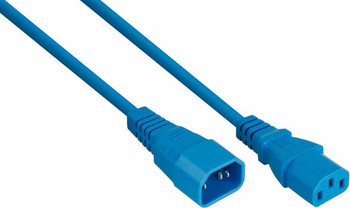 Image du produit Kabelmeister Rallonge pour appareils froids C14 mâle à C13 femelle, bleu, 0,75mmÂ². (2 m, C14)