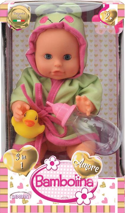 Dimian Toys Bambola di 33 cm, beve e si bagna con