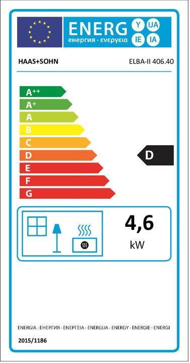 Energie-Label Haas & sohn Ölofen 'Elba' 406.40 II (4000 W)