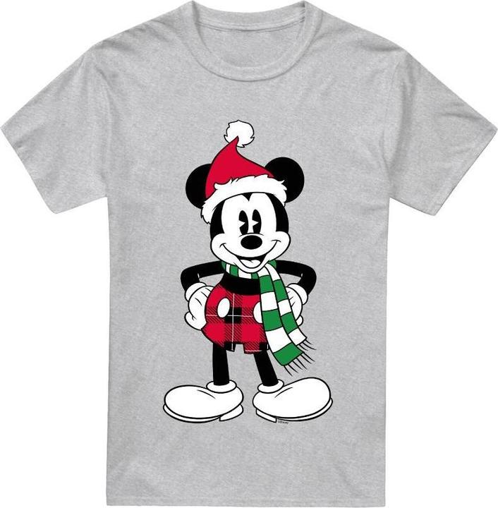 Actual product image Disney Mens Mickey Mouse Tartan Christmas T-Shirt (M)