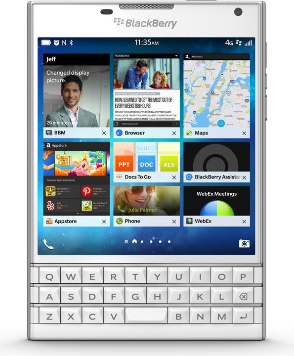 Actual product image BlackBerry Passport (32 GB, White, 4.50", Single SIM, 13 Mpx, 4G)