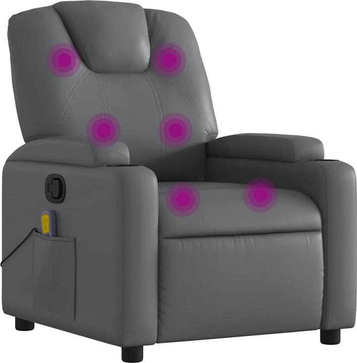 Image du produit VidaXL Fauteuil de massage gris similicuir,Couleur : gris,Matériaux