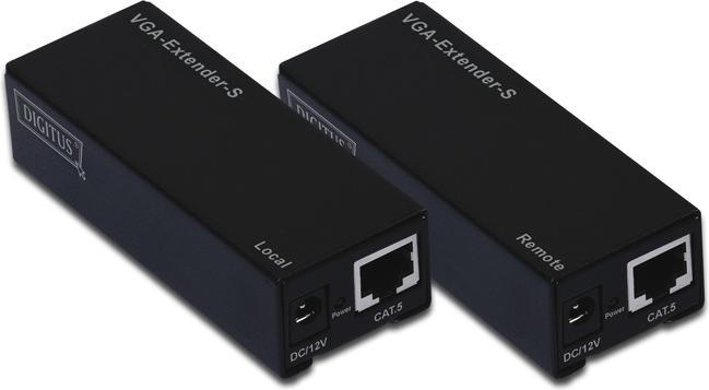 Image du produit Digitus Extender VGA sur RJ45 Cat5, jusqu'à 80m, port unique (U/UTP, CAT5e, 10 m)