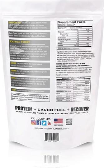Image du produit Ryno Power Poudre de protéines à la vanille (Vanille, 27 g)