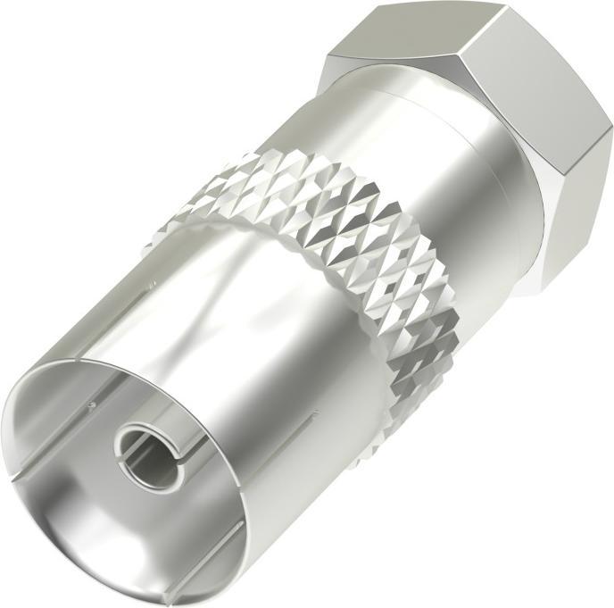 Actual product image Hama SAT adapter, F plug - coax coupling (Antenna cable)