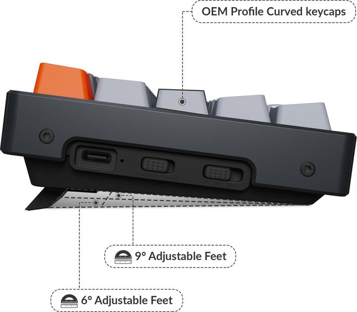 Image du produit Keychron K6 (CH, Filaire, Sans fil)