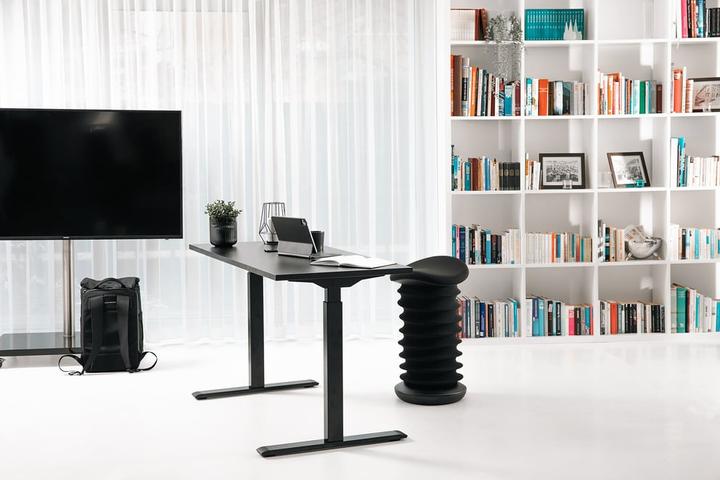 Image du produit Topstar E-Table Bureau noir rectangulaire à hauteur réglable électriquement, piétement en T noir (80 x 68 cm)