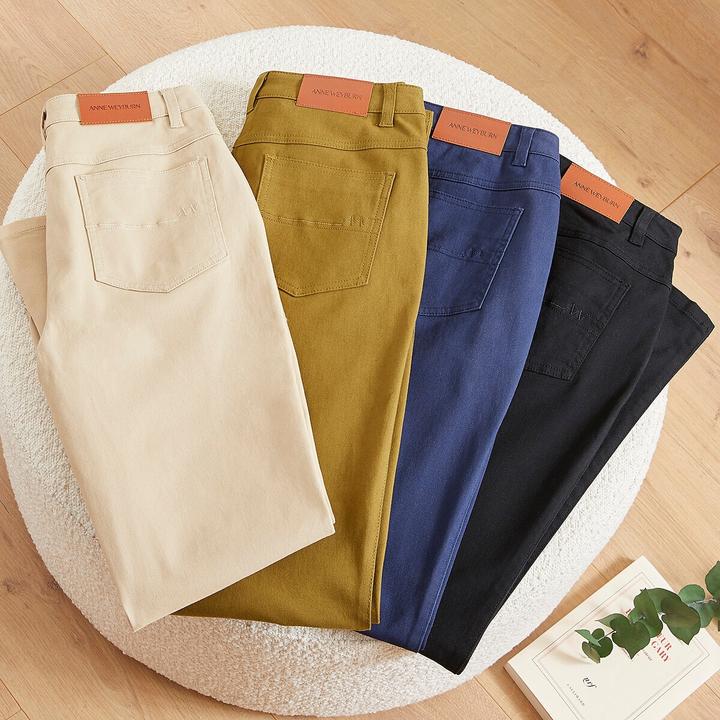 Actual product image Anne Weyburn Straight five-pocket trousers in stretch cotton (40)