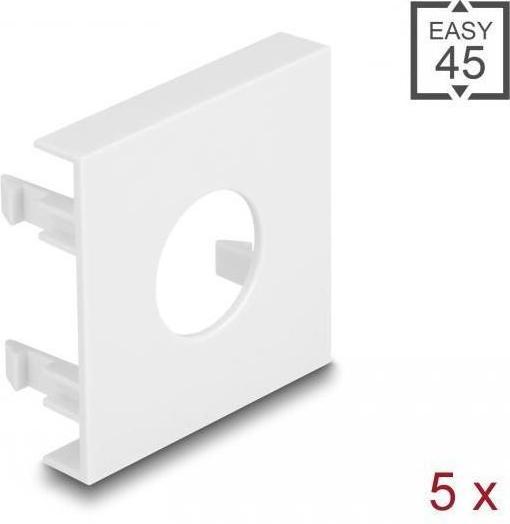 Actual product image Delock Easy 45 module cover hole cut-out Ø 19.2 mm, 45 x 45 mm 5 pieces white