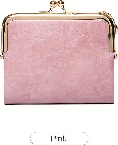 Only-Bags.Store Solide Farbe vielseitige kurze Brieftasche, Vintage Clutch Coin Purse Credit Card Holder mit