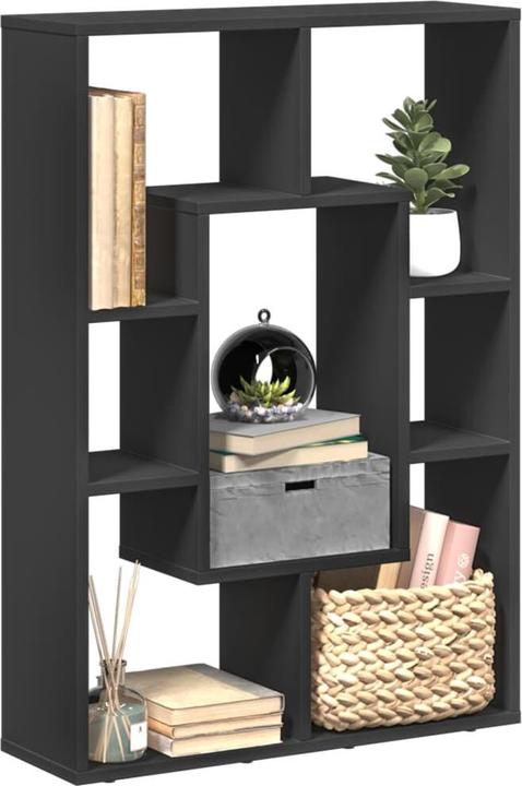 VidaXL Bücherregal Raumteiler Standregal Aktenregal Büroregal Wandregal Schwarz (63 x 20 x 90 cm)