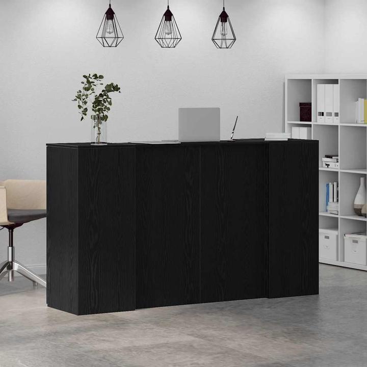Produktbild VidaXL Empfangstheke Schwarz Eichen-Optik 180x50x103,5cm Holzwerkstoff