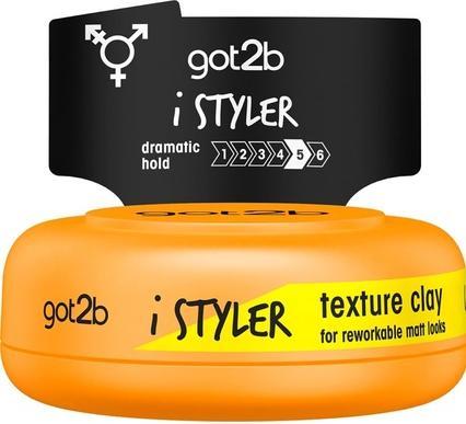 Schwarzkopf GOT2B ISTYLERS texture clay 75 ml (Haarwachs, 75 ml)