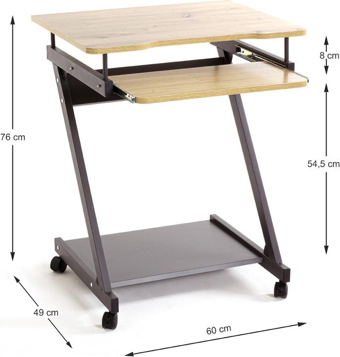 Actual product image HAKU Möbel Computer table on casters