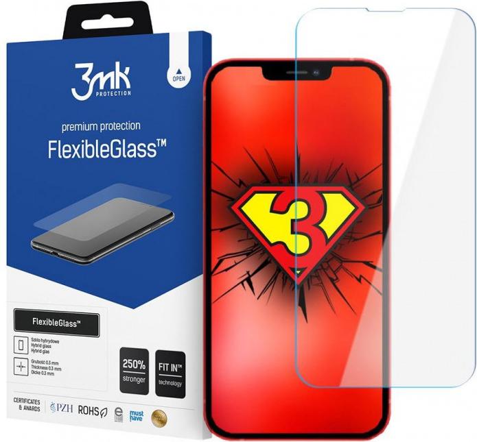 Actual product image 3MK FlexibleGlass screen protector, display film (1 Piece, Apple iPhone 13)