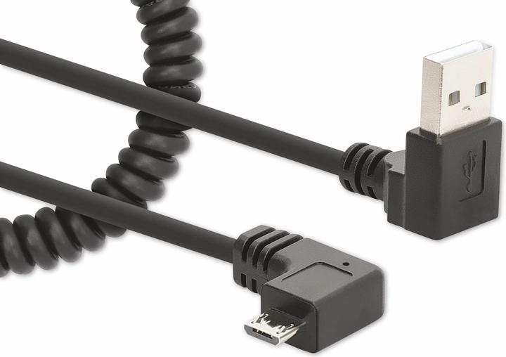 Actual product image Manhattan Spiral cable USB-A to Micro-USB charging cable (1 m, USB 2.0)