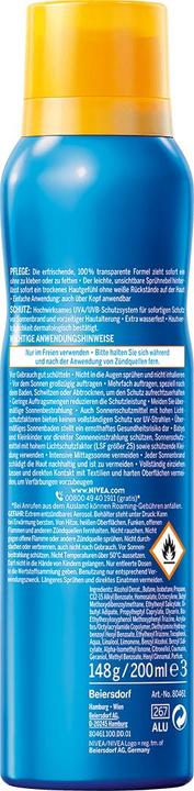 Actual product image NIVEA Dry Protect (Sun spray, SPF 50, 200 ml)