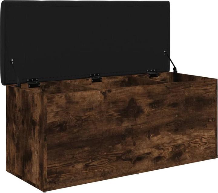 Actual product image VidaXL Bench with storage space smoked oak 102x42x45 cm (102 cm)