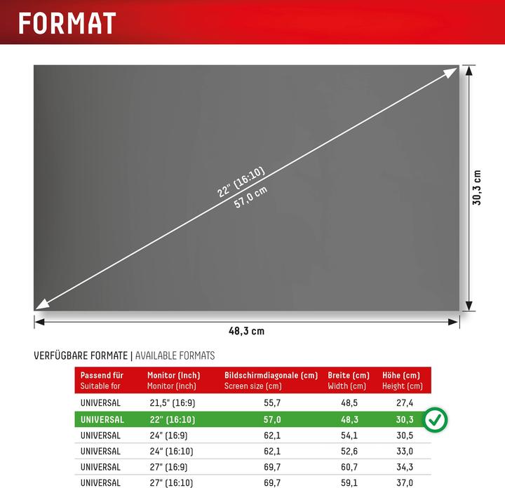 Produktbild Displex Privacy Safe, Desktop Monitor Blickschutzfilter (22", 16 : 10)