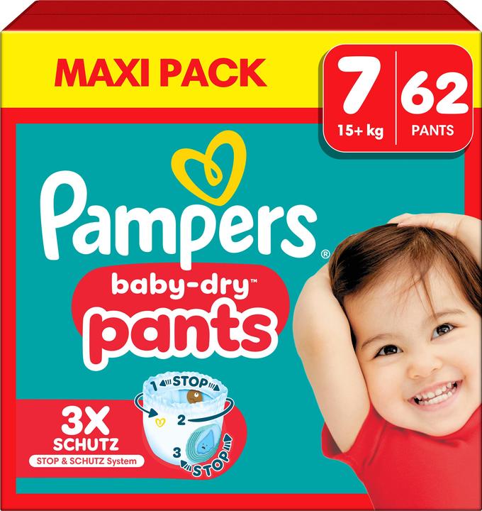 Produktbild Pampers Baby-Dry Pants (Gr. 7, Halbmonatsbox, 62 Stück)