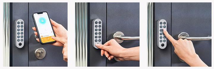 Actual product image VisorTech Door lock drive with PIN code, fingerprint sensor, Bluetooth, App (Smartphone)