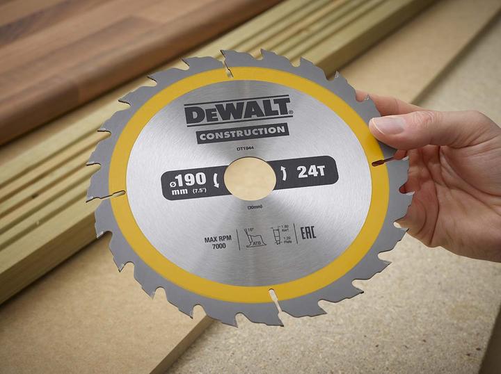 Actual product image DeWalt Tungsten carbide circular saw blade, Ø 190mm
