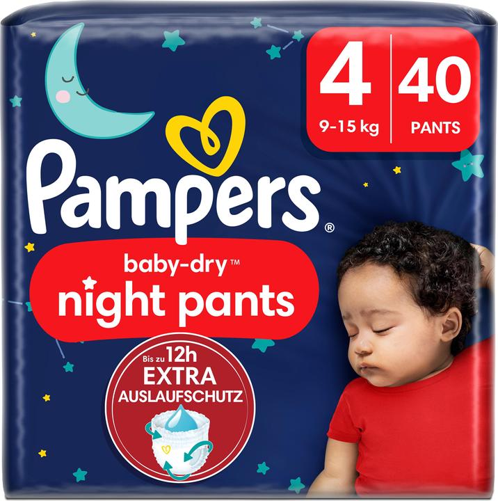 Image du produit Pampers Baby-Dry Night Pants (Taille 4, Pack, 40 pièce(s))