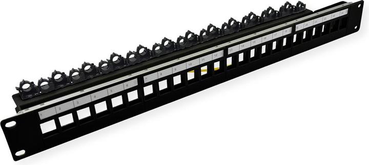 Actual product image Roline 19" Keystone module rack, empty, 24P. shielded