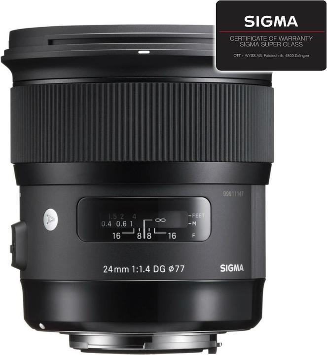 Produktbild Sigma 24mm, f/1.4 DG HSM ART, Canon EF (Canon EF, Canon EF-S, Vollformat)