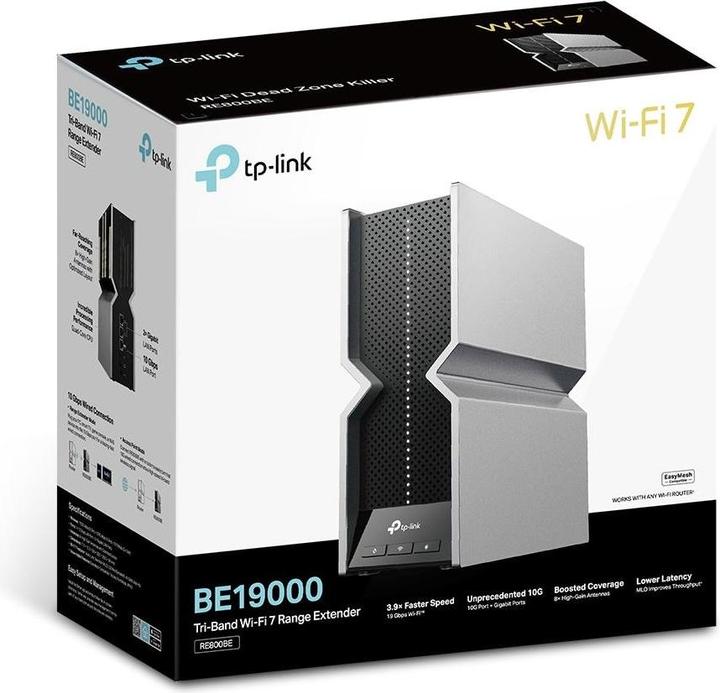Actual product image TP-Link BE19000 TRI-BAND WI-FI 7 RANGE EXTENDER SPEED: 1376 MBPS AT 2.4 (5760 Mbit/s, 1376 Mbit/s)