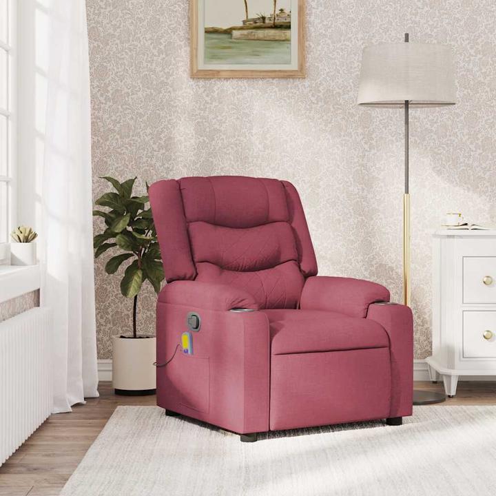 Image du produit VidaXL Fauteuil de massage vin rouge tissu