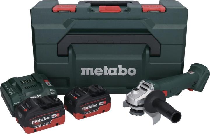 Actual product image Metabo W 18 L 9-125 Battery angle grinder 18 V 125 mm + 2x battery 8.0 Ah + charger + metaBOX (125 mm)